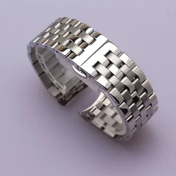 Yüksek Kalite Paslanmaz Çelik kordonlu saat Sonunda Gümüş erkek yeni marka Saatler için 16 mm 18 mm 20 mm 22 mm 24 mm Katı Bant Bilezik Kavisli