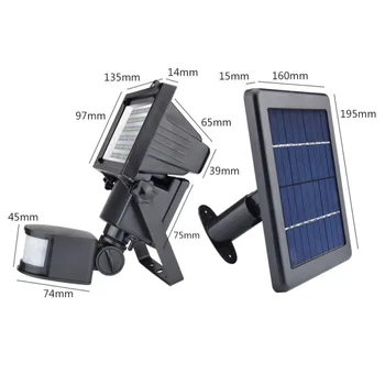 Hareket Sensörü Lamba 60Leds Güneş Paneli ile yeni Bahçe Güneş Işığı Lambası su Geçirmez Açık Güneş Projektörler Spot Luces Led