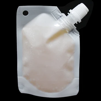 Perakende Beyaz Plastik Doypack Emzik Çantası Süt Sıvı Paketi Plastik Torba Depolama Jelly Şarap İçme Emzik Çantası Ayağa