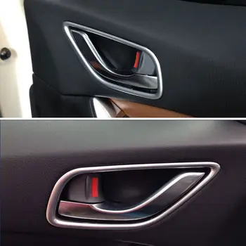 Krom ABS Kapı İçinde 4 adet Otomobil Bezel Kapak Mazda K-5 2013-2016 Araba Stil Oto Aksesuarları İçin Uygun Trim Kolu