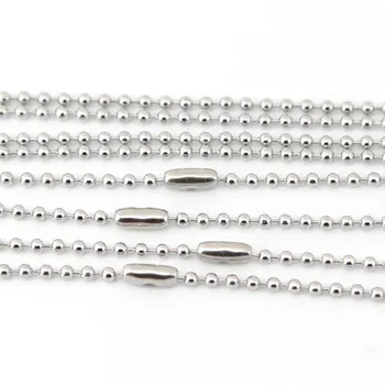 Kolye için 10 adet Gümüş Ton Paslanmaz Çelik Köpek Etiket Zincirleri,2.3 mm Top Boncuk Zincir Top Zincirler 22