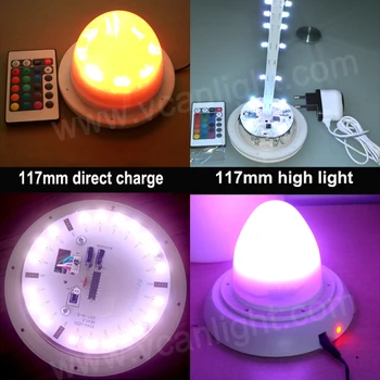 10 ADET HIZLI Ücretsiz Nakliye Süper Parlak 12cm RGB uzaktan kumanda pili mobilya led ışık modülü işletilen