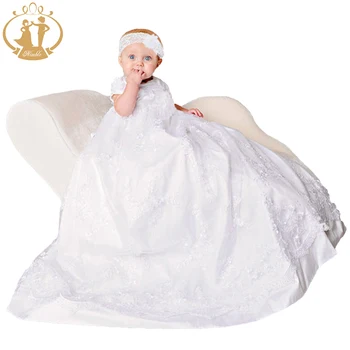 Önlük Beyaz Dantel Vaftiz çevik yenidoğan Bebek kıyafetleri Kız bebek Vaftiz elbise vestido ınfantil Elbise İşlemeli