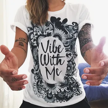 CDJLFH T-Shirt Yaz Yeni Kadın T-Shirt Kısa Kollu Beyaz Gömlek 2017 T-Shirt Tshirt Moda Artı Boyutu Giyim Tops Yazdır