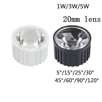 50pcs 1 W okuyun LED çipi için 8 10 30 45 60 90 120 derece Reflektör Kolimatör siyah beyaz tutucu dışbükey optik lens LED