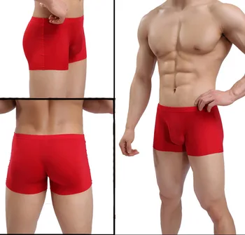 F7 G seksi Erkekler Buz İpek Parlak Saydam Boksör Sorunsuz Düzgün Nefes U Dışbükey Çantası Boxer iç Çamaşırı Giymek Gay Alçak-string