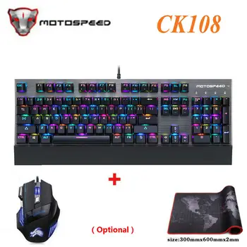 Orijinal Oyun Bilgisayar PC için Ghosting 104 Anahtarları Anahtarı Oyun Anti Kablolu LED Aydınlatmalı RGB CK108 Mekanik Klavye-Motospeed