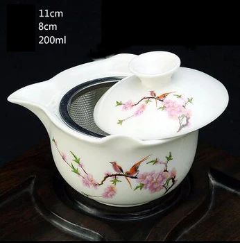 Yeni Gaiwan çay filiter ile Yüksek set Kemik Çin Çay Kupası Yetkilileri ile bir çay Kasesi porselen çay fincanı çay kaliteli Seyahat kettle set