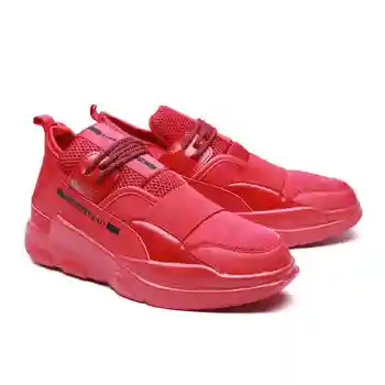 Kırmızı Ayakkabılar Erkekler Yüksek Üst Katı Renk Sokak Dansı Nefes Flats Erkek Casual Kaliteli Zapatillas Deportivas Hombre Sıcak Ayakkabı