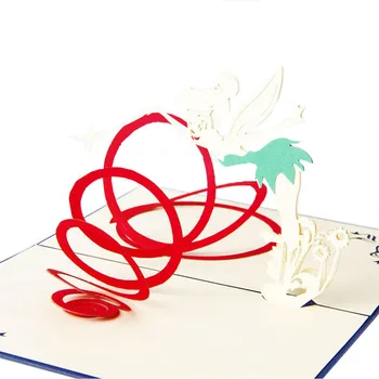 Sihirli Kız Tebrik Kartı Doğum günü, Sevgililer Günü için Yaratıcı el Yapımı Kartpostal Kesilmiş Kağıt Lazer Pop 3D Hediyelik eşya