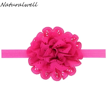 Naturalwell Küçük Kızı Şifon Çiçek kafa Bandı Aksesuarlar yeni Doğan Kızlar Çiçek Yay Kız saç bantları kafa Bandı 10 adet HB134 Şapkalar