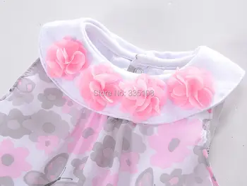 Yaz Şifon Bluz için Set Prenses Kız Bebek Elbise Çiçek Çocuk Kolsuz T-shirt ve Pantolon Kız Giyim Set Üstleri
