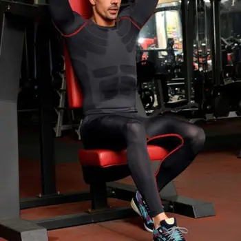 Yeni stil Taban Erkek Erkek Çalıştırmak Pantolon Tayt Deri Spor Katmanlar Atletik Pantolon Çalışan Eğitim Sıkıştırma