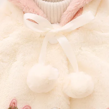 2017 bebek kız sahte kürk kız bebek kışlık kazak pelerin Mont çocuk ceketler elbise kapşonlu