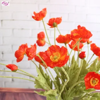 Poppy Güzel Yapay Çiçekler, İpek Çiçekler Ev Dekorasyon Hediye Kök