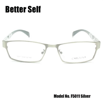 Kendini daha iyi F5011 Tam Kenarlı Optik Çerçeve Gözlük, Metal Gözlük HD Asetat Tapınak Dikdörtgen Gözlük