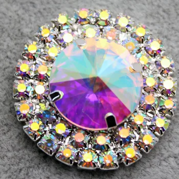 Giysiler Dikmek için 9pcs/lot karışık Renkli Kristal AB Taklidi Düğmeler,costura dikiş aksesuarları İle 3 Delik kapakları