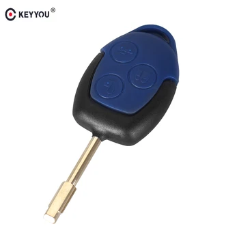 KEYYOU 10X 3 Düğme Ford TRANSİT Mavi Durum İçin Stil Araba için Uzaktan Anahtar Shell Kapak Kılıf Seti Bağlayın