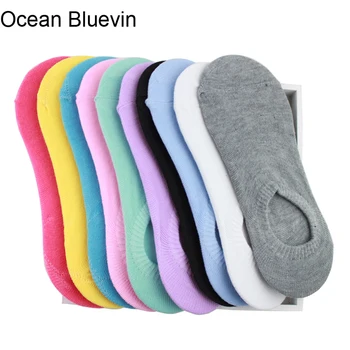 Okyanus Bluevin 3 Çift Moda Katı Şeker Tatlı Kadın Çorap Yaz Favori Kız Çorap Standart Solunabilir Casual Çorap Terlik