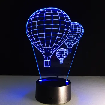 2018 3D Masa Lambası Ampul Renk Değişikliği Hava Balonu Gece Işığı Yaratıcı Luminaria Optik yanılsama Uyku Sevgililer Günü Çocuğu Hediye LED