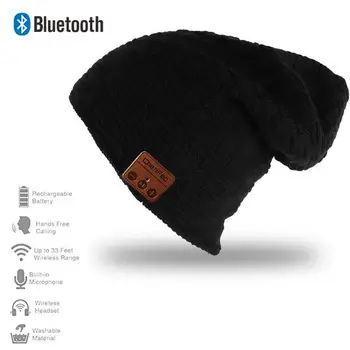 Sıcak Satış Fashional Bluetooth Müzik Hat Kablosuz Kulaklık Hoparlör Mikrofon Açık Spor Stereo Müzik Şapka İle Sıcak Kış Şapka Tutmak