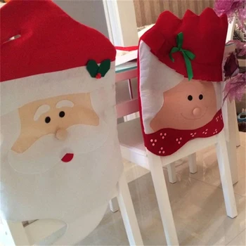1 ADET Noel Sandalye Örtüsü Noel Baba Sandalye Eve Yeni Yıl Ürünleri İçin Dekorasyon Noel Yemeği Tablo Süslemeleri Kapsar