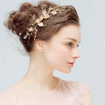 1 adet/lot Kristal Rhinestone Düğün Gelin Saç Altın Metal Asma Takı Peine Çiçek Klibi Tarak Şapkalar Aksesuarlar el Yapımı