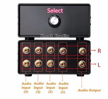 2017 Son Douk Ses Pasif Stereo 4-İN-1 ÇIKIŞ RCA Ses Splitter / Değiştirici Seçici DİY Ücretsiz Kargo