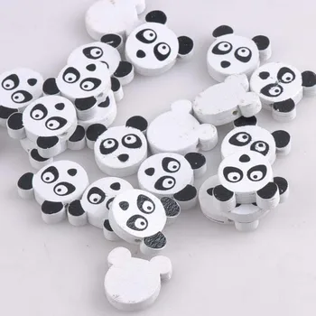 20 mm 50pcs Karışık Panda çocuk Takı İçin MT1417 Yapma Ahşap Boncuk Paintied