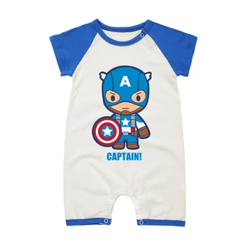 Yeni Doğan Bebek Giyim Bebek Çocuklar Kızlar Kısa Kollu Tulum Süper Kahraman Çizgi Film Pamuk Yaz Romper Kıyafetler Ayarlayın