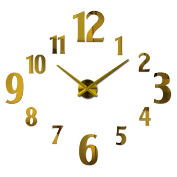2018 yeni duvar saati modern tasarım reloj içlerinden kuvars izle büyük dekoratif saatler Avrupa salon akrilik 3d etiketler