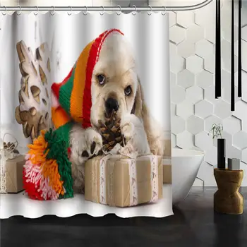 Pop Hayvan serisi yeni köpek yavrusu Duş Perdesi deseni Banyo Dekorasyonu İçin en Son Banyo Kumaş Moda Özelleştirilmiş