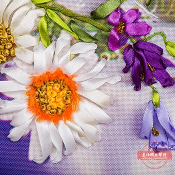 65X50cm Aşk Çiçek Sıcak İşleme 3d Çapraz Dikiş Kiti Bitmemiş Kurdele Nakış Boyama Moda Ev Dekorasyonu Duvar Sticker