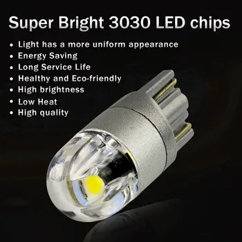SMD T10 W5W 3 2 adet 2-SMD 3030 LED Ampuller-Ampul Led Araba Dış Gündüz Farları 194 168 501 12 V Beyaz LED