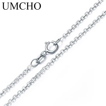 UMCHO Ücretsiz Kargo Gerçek 925 İtalya Gümüş Kablo Zincir Kadınlar İçin 18 inç/ 45 cm Güzel Takı Kolye