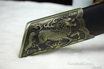 El Yapımı Antik Çin Kılıç, Kısa Kılıç Zhanma Dao Kılıç Çelik Abanoz Ahşap Ev Dekorasyon Kın Katlanmış