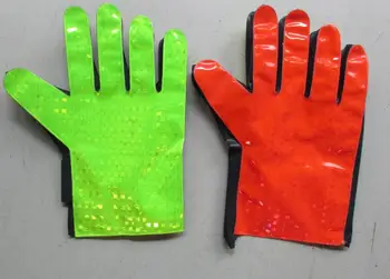 Yanıp sönen PVC Yansıtıcı güvenlik eldivenleri koruyucu eldiven uyarı