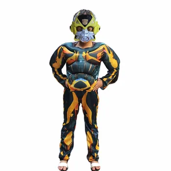 Karnaval Cadılar Bayramı Kostüm Partisi için çocuklar Çocuklar Cosplay Film Kas Optimus Prime Bumblebee süper Kahraman kostümleri Erkek iç giyim