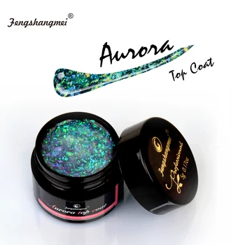 Fengshangmei 5 ml Aurora Çivi Jel Üst Kat 12 Açık Renk Tırnak Jel Lehçe Melez Parlayan Glitter Jel Cilalar