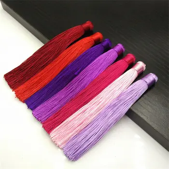 50pcs/lot 12cm 20 renk İpek Püskül Küpe Takılar Çin Takı Yapımı DİY Pamuk Püsküllü Düğüm Polyester