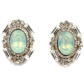 Kadınlar için 2018 Yeni kaliteli kristal deyimi kristal mavi yeşil doğal taş opal Küpe Bayan brincos mujer çekicilik şık