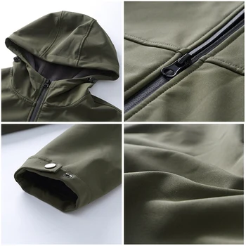 Öncü Kamp rüzgarlık erkek AJK702378 giyim ceket ceket erkek marka-giyim su geçirmez softshell rahat sıcak Polar kapşonlu