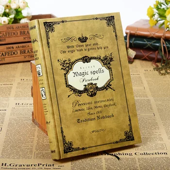 160sheets Vintage Büyü Kompozisyon Kitap Handcover Notebook Seyahat Dergisi Gezgin Notebook karalama defteri Kraft Kağıt Hediye