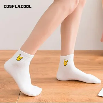 Koreli Kadın Kawaii Meyve baskılı Çoraplar Muz Kiraz Şeftali Karpuz Karikatür Çorap Pembe Kırmızı Pamuk Harajuku Çorap Sokken