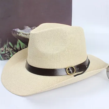 Unisex Kadın Erkek Kovboy Şapkası Fötr Şapka Geniş Ağzına Bir Boyut Caps Saman