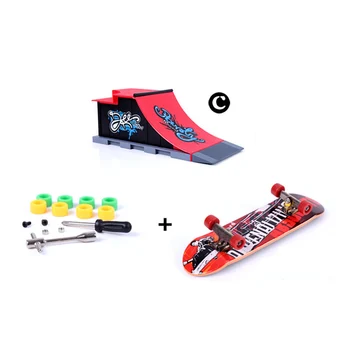 Ücretsiz Kargo Model C+E Mini Parmak Kaykay Parkı Rampa Skate Park 2 Parmak Kartı Çift Arc Chute Şekil İçerir