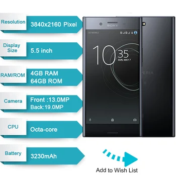 Sony Ericsson XZ Premium G8141 4G LTE Cep Telefonu 4G RAM bellek 64g ROM Tek Sim 19MP Octa Core NFC 3230mAh 3.0 Hızlı Şarj Android
