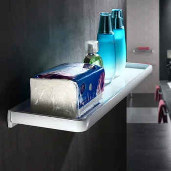 Yüksek kaliteli Şifonyer Mat Beyaz banyo kolye tek katman palet rafları Banyo Rafları minimalist