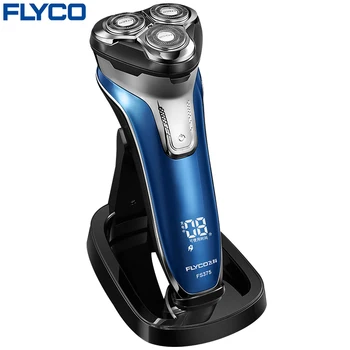 Flyco kadar Akıllı anti-clip sistemi üç bağımsız kafaları yüzen Tüm Makine yıkanabilir Pop-Düzeltici Elektrikli tıraş makinesi FS375