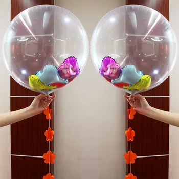 10 adet/lot 24 İnç Şeffaf Açık Folyo Balon Alüminyum Folyo Balonları Düğün Tedarikçiler Doğum günü Partisi Dekor Hava Topları